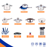 Batería De Cocina Acero Inoxidable Quirúrgico 26 pz - Línea Profesional