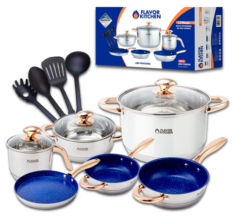 Batería de Cocina Premium - 13 Piezas de Acero Inoxidable