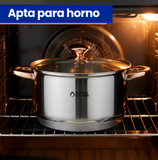 Batería de Cocina 16 Piezas | Ollas y Sartén con Tapa | Acero Inoxidable